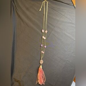 Chico’s Multi Colored Purple Stone w/ Silver Necklace